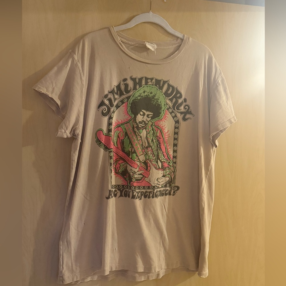 Jimi Hendrix Graphic T-Shirt - Taupe/Cream